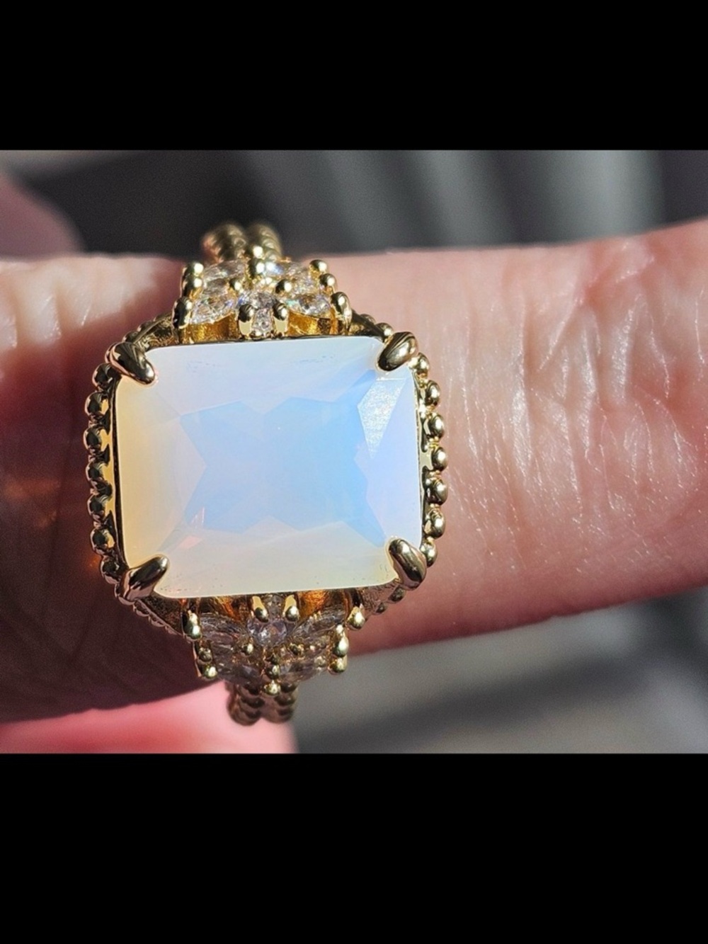 Bomb Party Gold and Moonstone GOT Game of Thrones Ring Size 7 - Picture 7 of 7